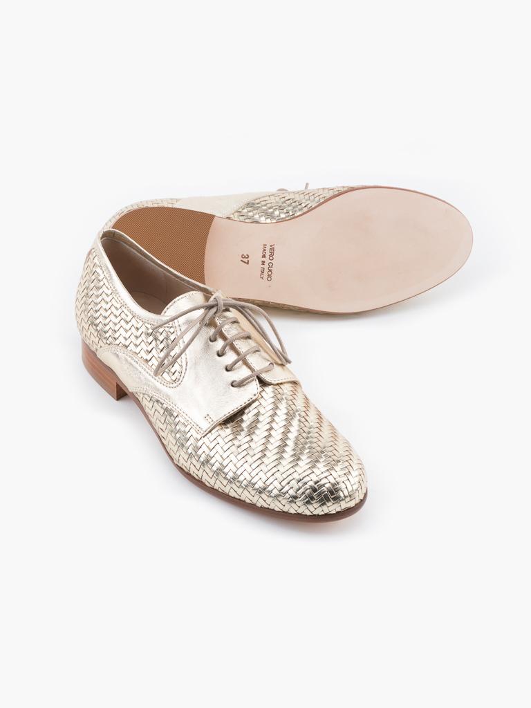 Derbies online femme doré
